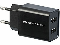 PEARL 2-Port-USB-Netzteil für ... 2,4 A / 12 W, schwarz