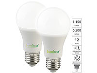 Luminea 2er-Set LED-Lampen, ... E27, 12W, 1.150lm, 6500K