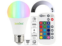 Luminea LED-Lampe E27, RGBW, 8 ... 75 W), 806 Lumen, dimmbar