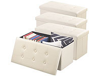 infactory 4er-Set faltbare 2in1-... l, bis 300 kg, beige