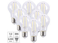 Luminea 8er-Set LED-Filament-Lampen ... 60 W), 806 lm, weiß