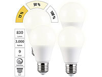Luminea 4er-Set LED-Lampe ...-stufig dimmbar 830 lm warmweiß