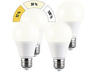 Luminea 4er-Set LED-Lampe ...-stufig dimmbar 830 lm warmwei&szlig;