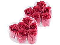 PEARL 2er-Set Geschenkboxen mit je 6 roten Rosen-Duftseifen