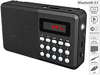 auvisio FM-Taschenradio, Bluetooth, ... USB, microSD & Akku