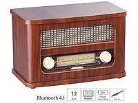 auvisio Nostalgisches Stereo-FM-... Bluetooth, USB Ladeport