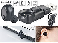 auvisio In-Ear-Mono-... Mikrofon, Akku, USB-Ladeadapter