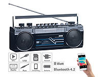 auvisio Retro-Boombox mit Kassetten-... & Bluetooth, 8 Watt