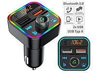 auvisio Kfz-FM-Transmitter mit ... MP3, 2 USB-Ladeports