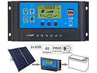 (0% MwSt) revolt Solar-Laderegler f&uuml;r 12/24-V-... 2 USB-Ports, 40 A