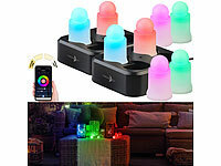 Lunartec 8er-Set wetterfeste ... Akku und Ladeschale, App