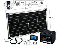 (0% MwSt) revolt 60-Watt-Solarpanel mit PWM-...-Akku, 480 Wh, 30 A