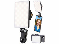 Somikon Selfie-Akku-Licht mit 60 ... und Clip, CCT, 250 lx