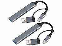 PEARL 2er-Set USB-C-4-Port-... 3x USB 2.0, Adapter zu USB-A