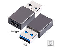 PEARL 2er-Set Adapter USB-... USB-C-Buchse, Aluminiumgehäuse