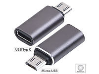 PEARL 2er-Set Adapter ... USB-C-Buchse, Aluminiumgehäuse