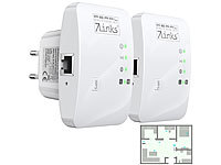7links 2er-Set Mini-WLAN-Repeater ... Mbit/s, 2,4 GHz & LAN