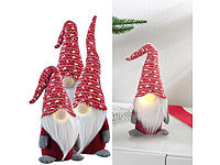 infactory 3er-Set Deko-... Batteriebetrieb, 34 cm, rot