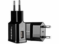 PEARL 2er-Set kompakte USB-... A / 10,5 W, schwarz