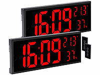 Lunartec 2er-Set LED-...-Uhrzeit, FB, Hygro-/Thermometer