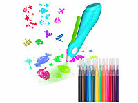 infactory Airbrush-Stift f&uuml;r ... Spr&uuml;hen, 30 Schablonen, USB