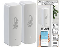 Luminea Home Control WLAN-Temperatur-... mit App, 2er-Set