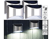 Lunartec 4er-Set Solar-LED-... Edelstahl, 20 lm, IP44