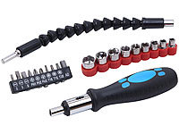 AGT Ratschen-Schraubendreher mit ... Bits, 9 Steckschl&uuml;ssel