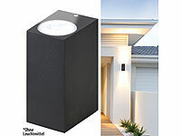 Lunartec Eckige Up- & ... GU10-Fassung, IP44, Alu, schwarz