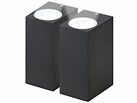 Lunartec 2er-Set Eckige Up-...-Fassungen, IP44, Alu, schw.