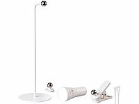 Lunartec 5in1-Akku-Tisch-, ... Stand- und Taschenlampe, wei&szlig;