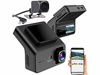 Lescars 4K-UHD-Dashcam, ... G-Sensor, R&uuml;ckfahrkamera, App