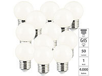 Luminea 12er-Set LED-Lampen, E27 ... 50 lm, 1 W, 4000 K