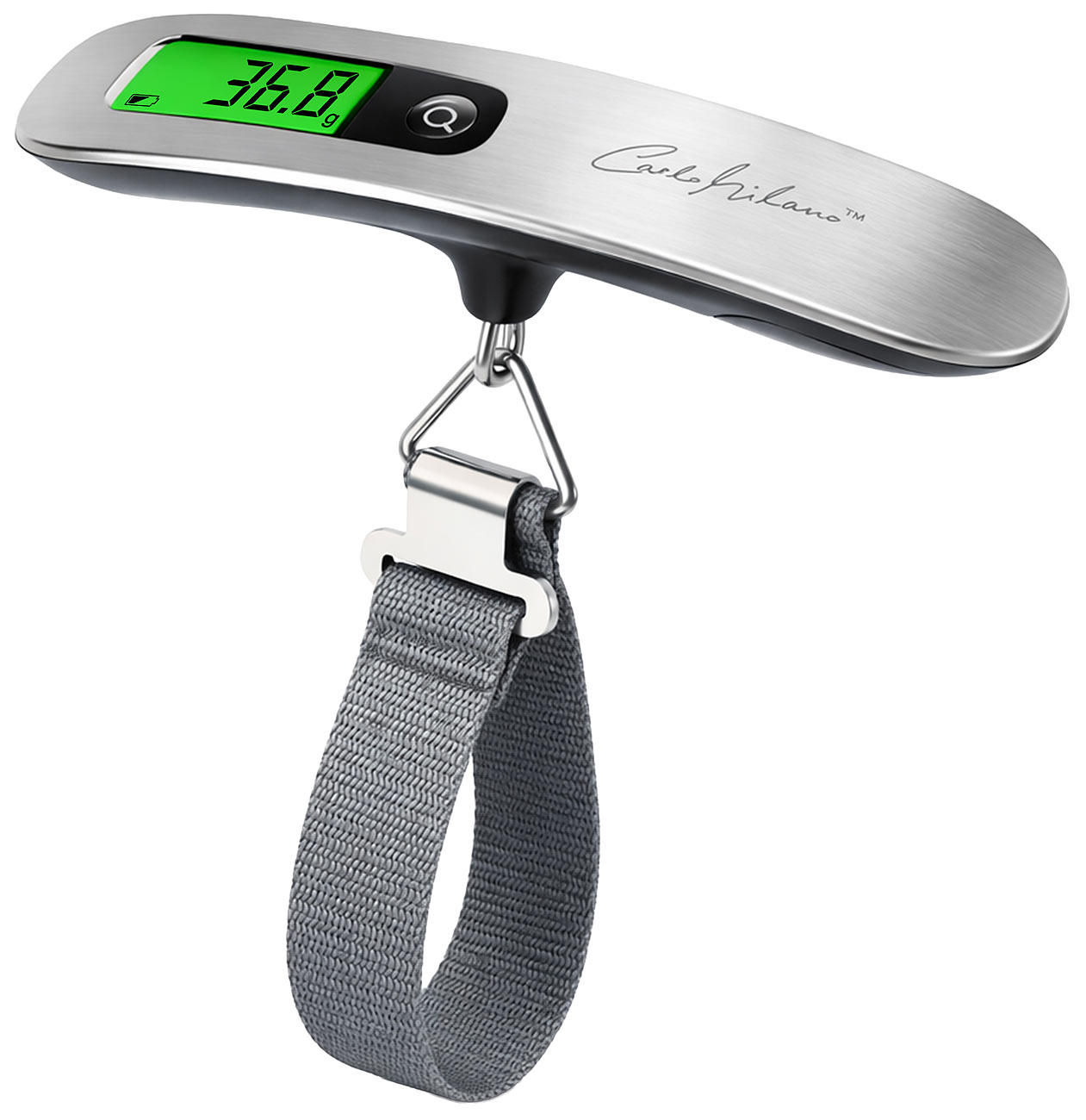 Carlo Milano Handkofferwaage: Digitale Kofferwaage mit LCD-Display und Tara-Funktion, bis 50 kg (Elektronische Kofferwaage, tragbare Waage für Koffer)