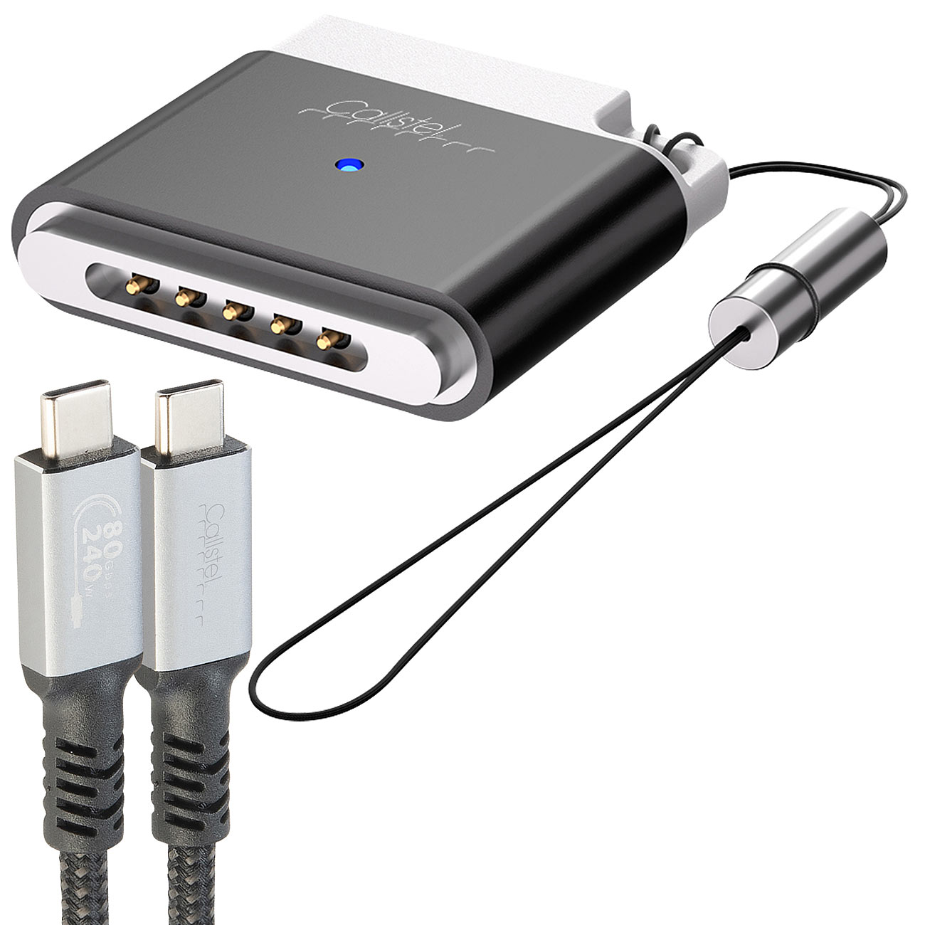 Callstel USB-C-Adapter auf MagSafe-3-kompatibel mit USB-C-Kabel, bis 140 W
