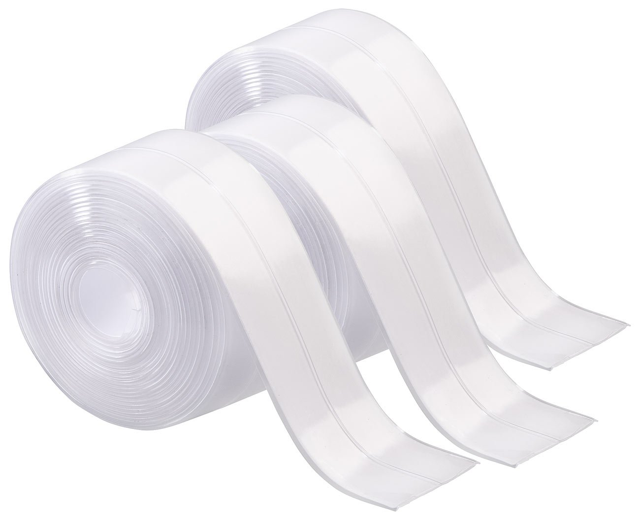 AGT Dichtband Dusche: 3er-Set wasserfeste Dichtungsbänder, 38 mm x 3,3 m, transparent (Selbstklebendes Dichtungsband Bad)