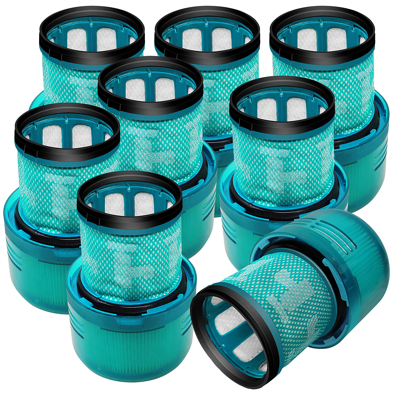Sichler Filtersets: 8er-Set HEPA-Filter für Dyson V15-Modelle, waschbar, Reinigungsbürste