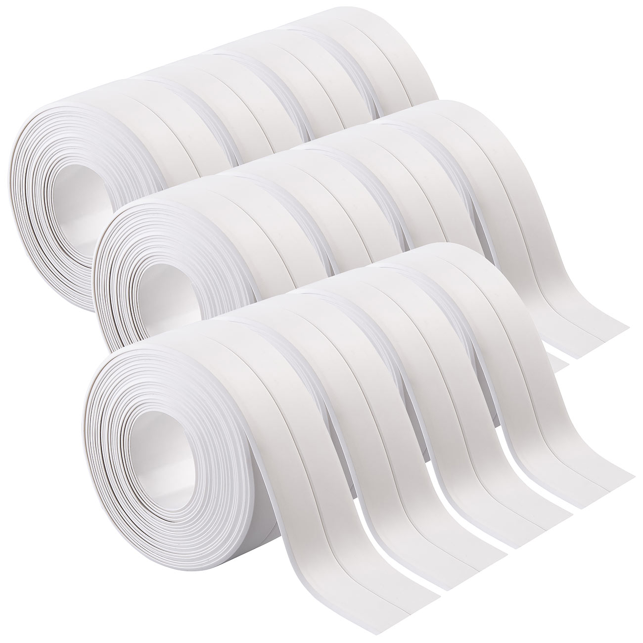 AGT nastro sigillante per bagno: set da 12 nastri sigillanti impermeabili, 38 mm x 3,3 m, bianco (guarnizione per bagno, nastri sigillanti per fughe)