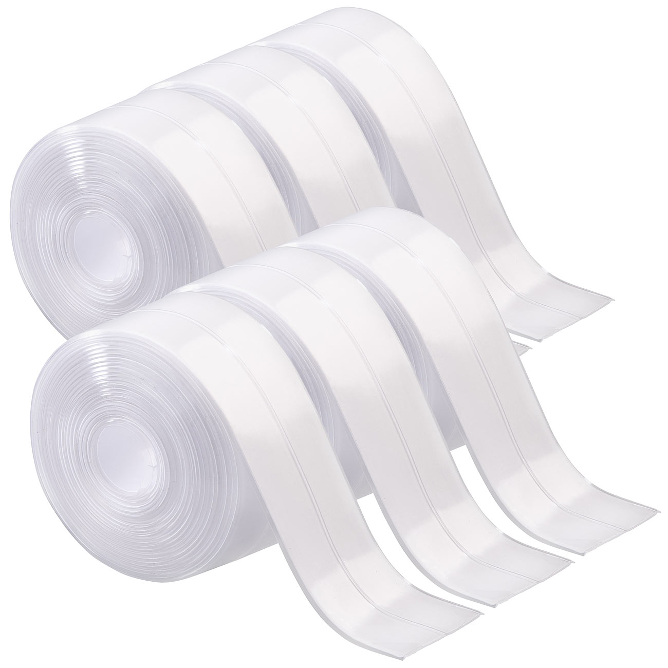 AGT Abdichtband Bad: 6er-Set wasserfeste Dichtungsbänder, 38 mm x 3,3 m, transparent (Abdichtungsband)