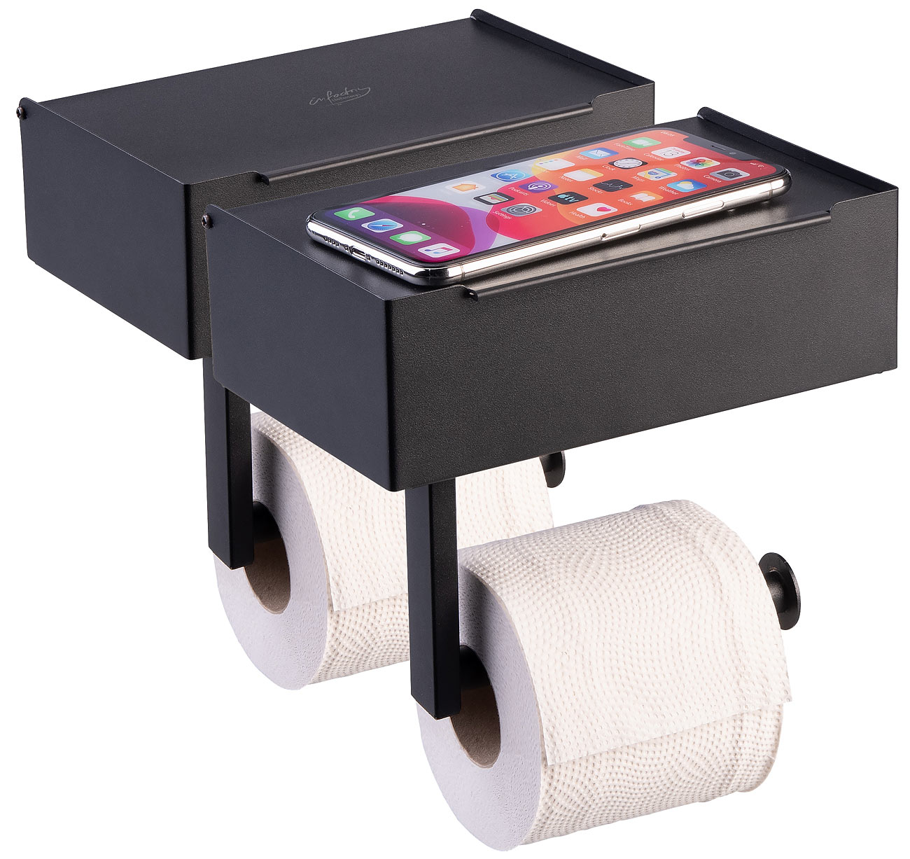infactory vochtige doekjes doos wc: 2-delige set toiletpapier houders met vochtige doekjes doos, zonder boren (vochtige doekjes doos wc, wc)