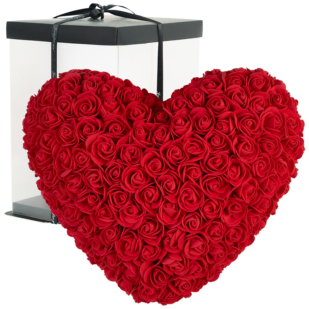 infactory regalo cuore di rosa regalo cuore di rosa: Cuore di rose incluso in scatola regalo, 32 cm (scatola di rose scatola di rose, cuore di rose)
