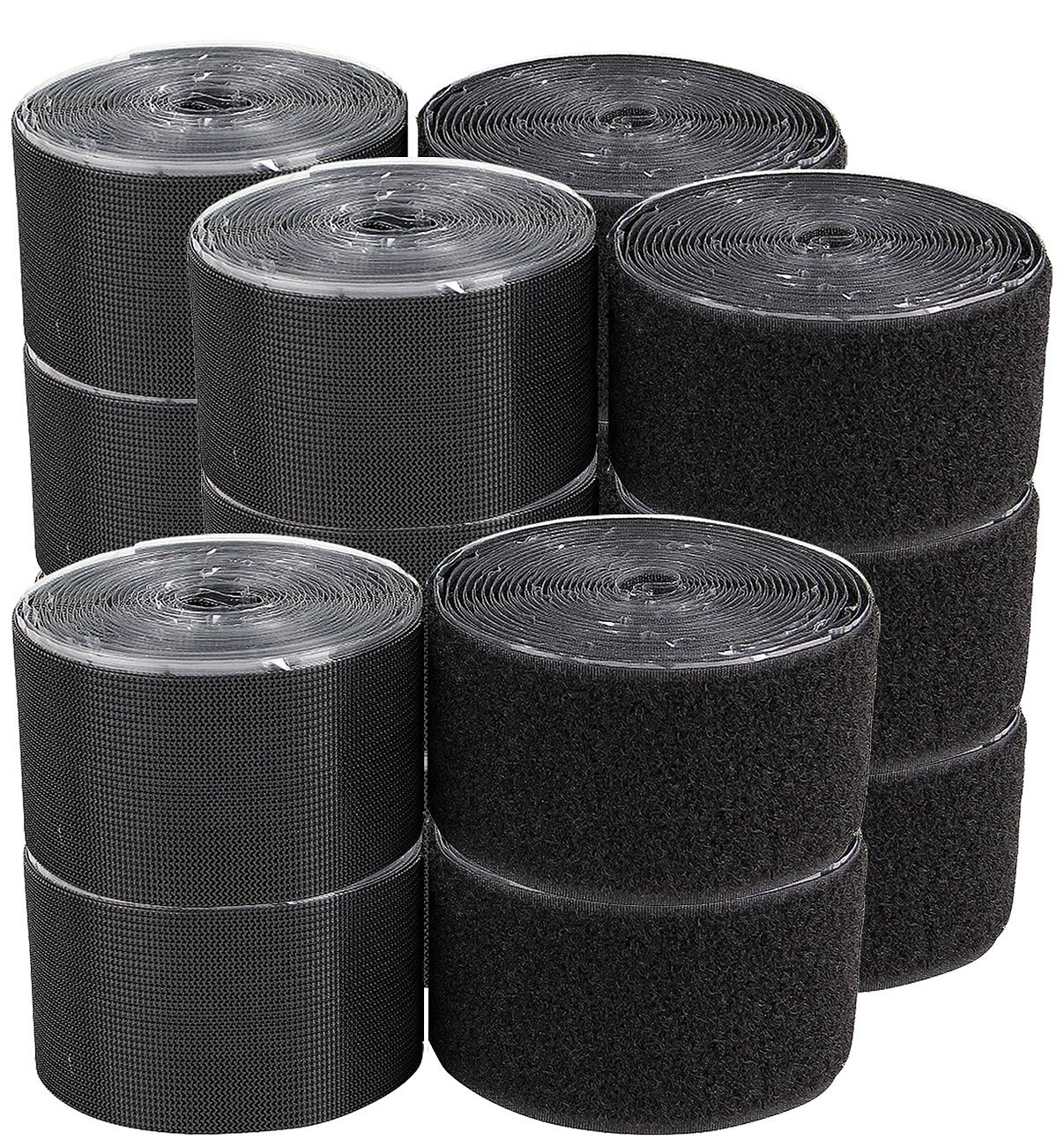 PEARL Kabelklettbänder: 8er-Set Klettbänder mit Nylon-Schlaufen/-Haken, selbstklebend, 32 m (Hakenband selbstklebend, Schlaufenverschlüsse)