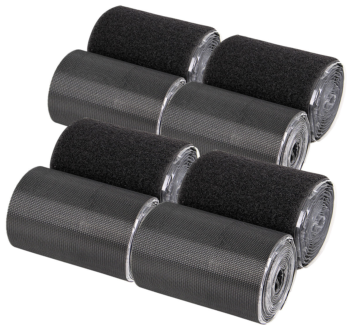 PEARL bande de montage auto-agrippante bande de montage auto-agrippante: Set de 4 Velcro avec boucles en nylon/crochets, autocollant, 8 m (ruban)