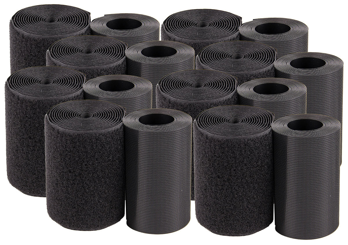 PEARL nylon velcro straps: Set di 8 strisce di velcro premium ultra resistenti, 100 mm, 2 metri (bande con velcro, cinture a loop)