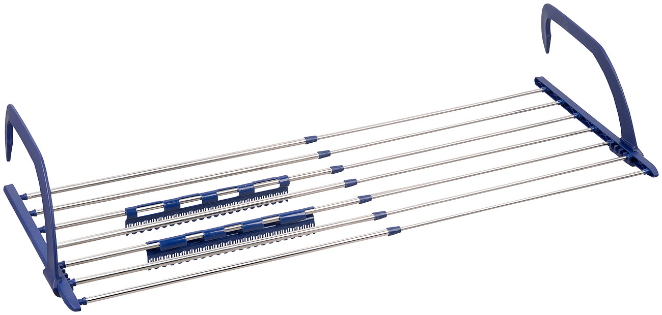 PEARL Handtuchhalter: Premium-Teleskop-Wäschetrockner f. Heizkörper & Balkon, 4 m ausziehbar (Balkonwäschetrockner ausziehbar, Wäscheständer für)