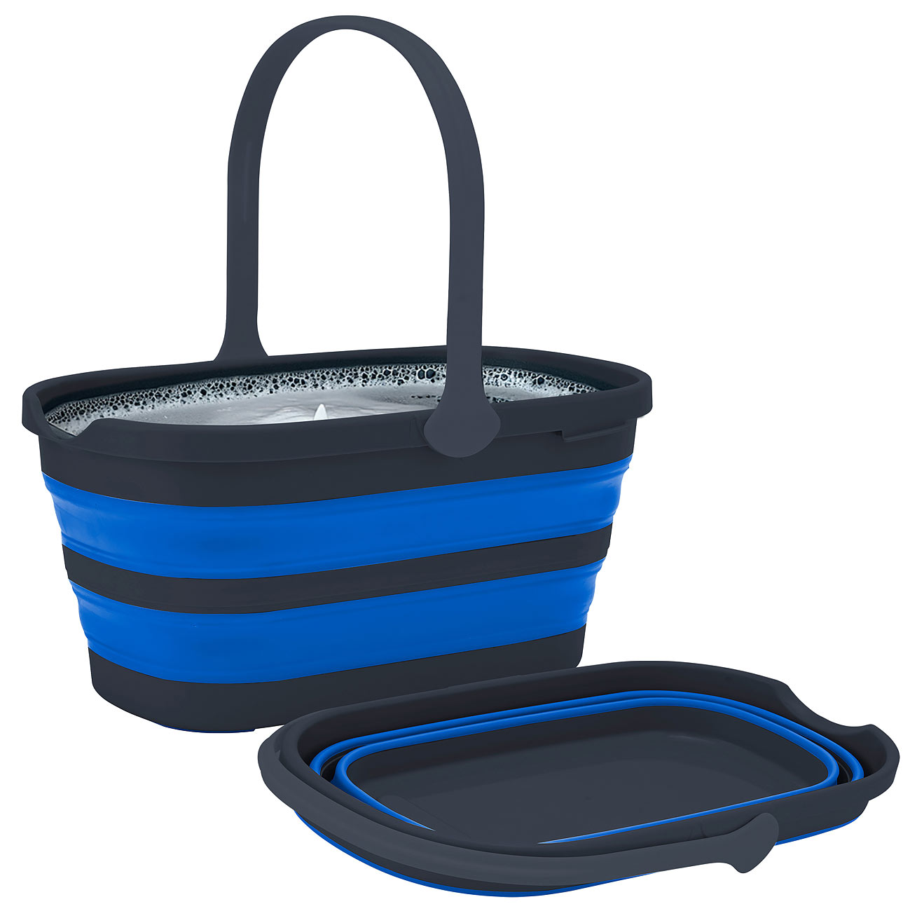 infactory ciotola pieghevole ciotola pieghevole: Secchio rettangolare pieghevole con manico, 14 litri (bagno bagno cucina soggiorno bagno bagno)