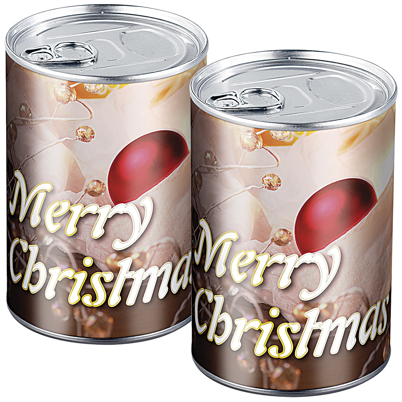 infactory Konservendosen: 2er-Set Geschenkdose Merry Christmas: Originelle Präsent-Verpackung (Geschenk-Büchse)