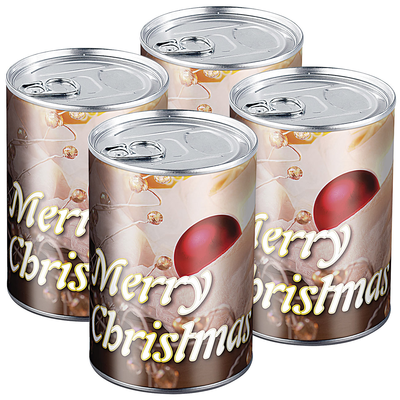 infactory Metalldosen: 4er-Set Geschenkdose Merry Christmas: Originelle Präsent-Verpackung (Geschenk-Büchsen)