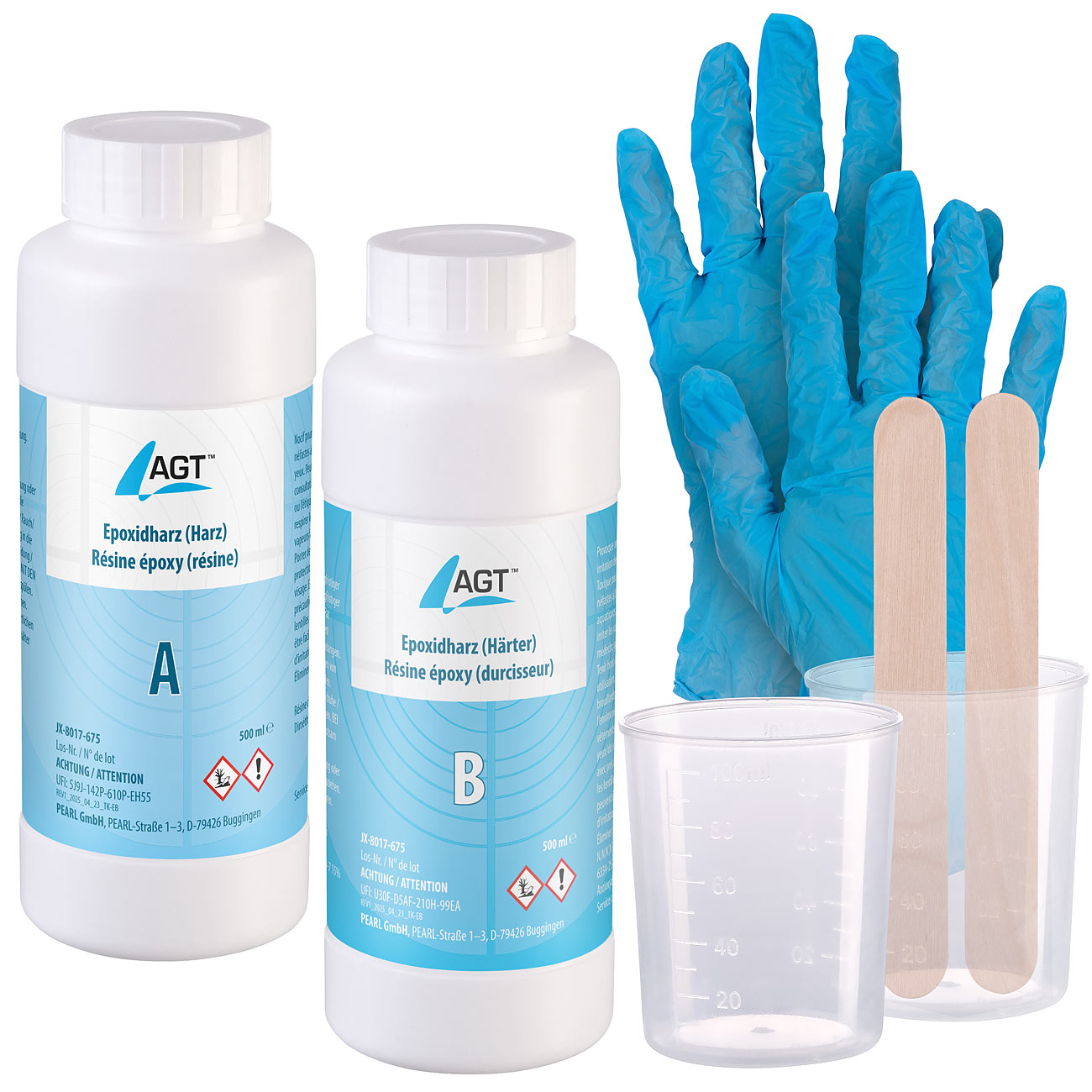 AGT resina da colata: Resina epossidica, trasparente, 1000 ml, incluso accessori (resina epossidica cristallina, set di resina epossidica, resina)