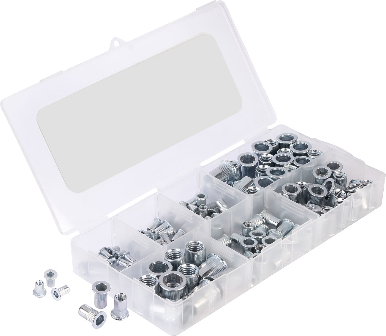 AGT écrou borgne à tête plate: Assortiment de 250 pièces de rivets en acier inoxydable, tailles M3 à M12. (écrou borgne résistant à la corrosion)